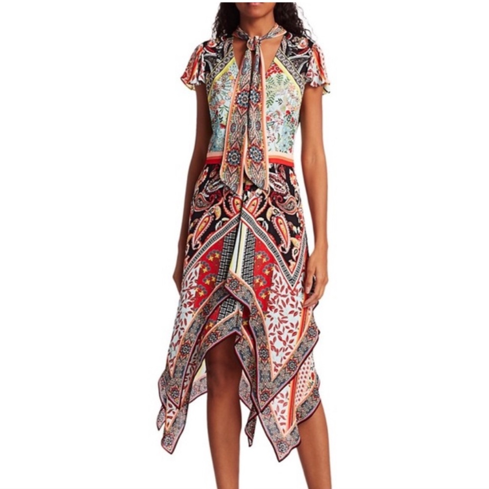 Alice and Olivia Short Sleeve Multicolored Dress
